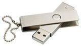 Otočný kovový USB flashdisk, stříbrný